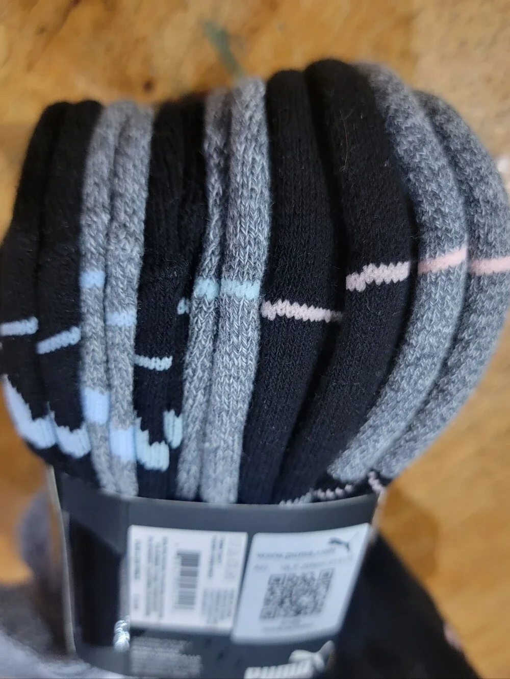 Puma Womens Low Cut 6 Pack Socks, Grey, Black, White.